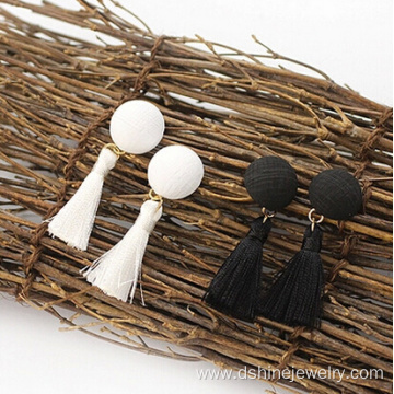 Wholesale Simple Cute Button Tassel Fashion Earring For Sale